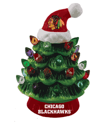 Chicago Blackhawks Christmas Tree 4 Inch LED Tabletop