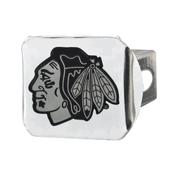 Chicago Blackhawks Chrome Metal Hitch Cover with Chrome Metal 3D Emblem