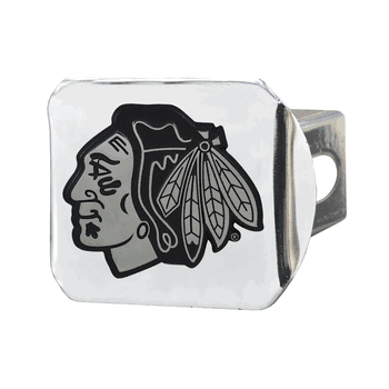 Chicago Blackhawks Chrome Metal Hitch Cover with Chrome Metal 3D Emblem