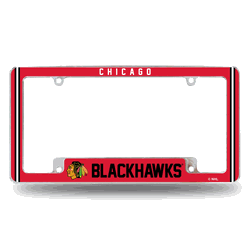 Chicago Blackhawks Classic 12" x 6" Chrome All Over Automotive License Plate Frame