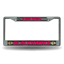 Chicago Blackhawks Classic 12" x 6" Silver Bling Chrome Car/Truck/SUV Auto Accessory