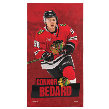 Chicago Blackhawks Connor Bedard NHL Beach Towel 30x60 Inches