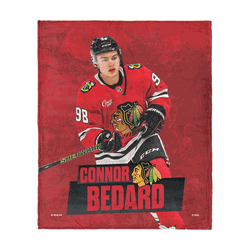 Chicago Blackhawks Connor Bedard NHL Silk Touch Throw Blanket 50x60 Inches