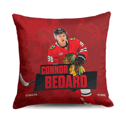 Chicago Blackhawks Connor Bedard NHL Throw Pillow 18X18 Inches