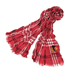 Chicago Blackhawks Crinkle Scarf Plaid Red/Black