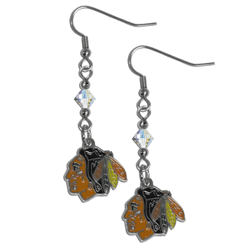 Chicago Blackhawks Crystal Dangle Earrings