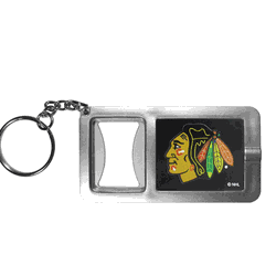 Chicago Blackhawks Flashlight Key Chain with Bottle Opener