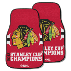 Chicago Blackhawks Front Carpet Car Mat Set - 2 Pieces, 2013 NHL Stanley Cup Champions