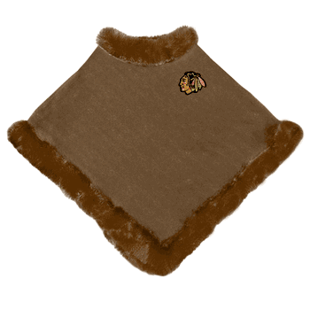 Chicago Blackhawks Fur Trim Poncho