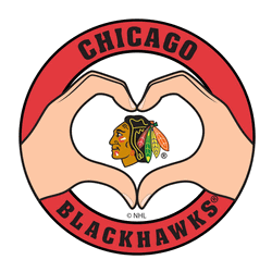 Chicago Blackhawks Heart Hands Decal