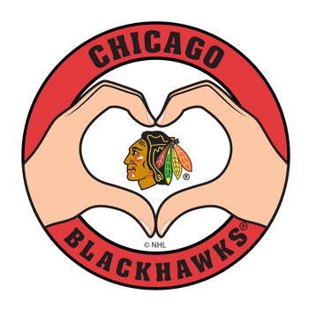 Chicago Blackhawks Heart Hands Decal