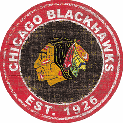 Chicago Blackhawks Heritage 24" Distressed Round Sign
