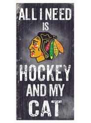 Chicago Blackhawks Hockey and My Cat 6x12 Sign