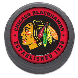 Chicago Blackhawks Hockey Puck Packaged Est 1926 Design