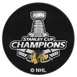 Chicago Blackhawks Hockey Puck Rug - 27in. Diameter, 2015 NHL Stanley Cup Champions