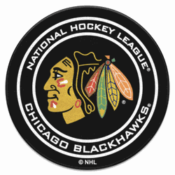 Chicago Blackhawks Hockey Puck Rug - 27in. Diameter