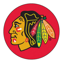 Chicago Blackhawks Hockey Puck Rug - 27in. Diameter