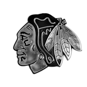Chicago Blackhawks Molded Chrome Plastic Emblem