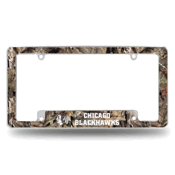 Chicago Blackhawks Mossy Oak 12" x 6" Chrome All Over Automotive License Plate Frame
