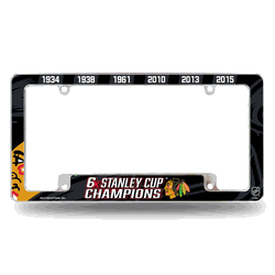 Chicago Blackhawks Multi Champ 12" x 6" Chrome All Over Automotive License Plate Frame