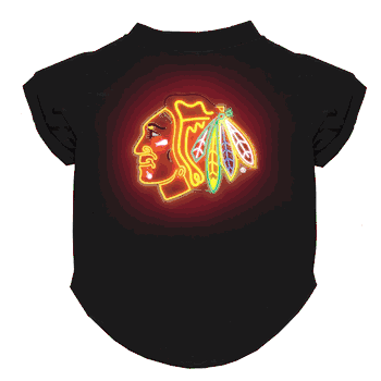 Chicago Blackhawks Neon Pet T-Shirt, Large