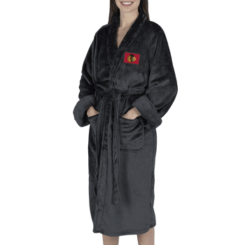 Chicago Blackhawks NHL Black Snipe S/M Silk Touch Robe 23X41 Inches