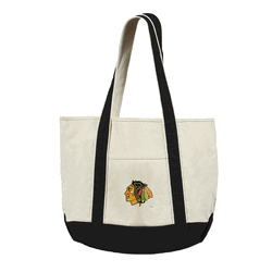 Chicago Blackhawks NHL Canvas Tote with Colored Strap