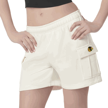 Chicago Blackhawks NHL Kadi Cargo Fleece Shorts Bone Medium