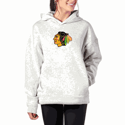 Chicago Blackhawks NHL Kadi Hoodie with Zipper Pockets Heather Grey Medium