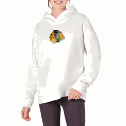 Chicago Blackhawks NHL Kadi Hoodie with Zipper Pockets White Medium