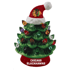 Chicago Blackhawks Ornament Christmas Tree LED 4 Inch