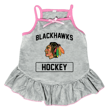 Chicago Blackhawks Pet Dress Grey Type Small