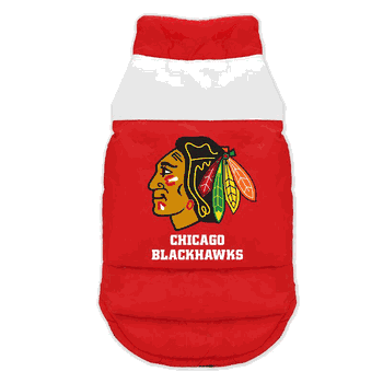 Chicago Blackhawks Pet Parka Puff Vest Medium