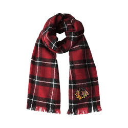 Chicago Blackhawks Plaid Blanket Scarf LR-BLK