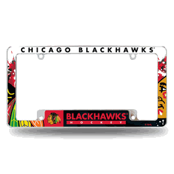 Chicago Blackhawks Primary 12" x 6" Chrome All Over Automotive License Plate Frame