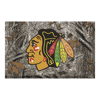 Chicago Blackhawks Rubber Scraper Door Mat Camo