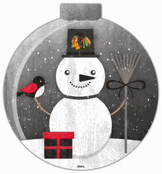 Chicago Blackhawks Snowglobe 12in Wall Art