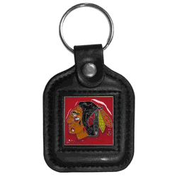 Chicago Blackhawks Square Leatherette Key Chain