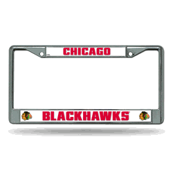 Chicago Blackhawks Standard Chrome Frame with Plastic Inserts 12" x 6" Car/Truck Auto Accessory