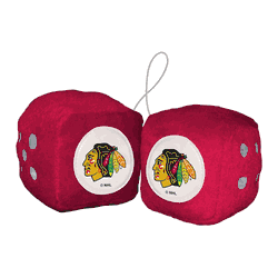 Chicago Blackhawks Team Color Fuzzy Dice Dcor 3" Set