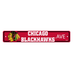 Chicago Blackhawks Team Color Street Sign Dcor 4in. X 24in. Lightweight