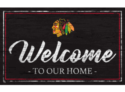 Chicago Blackhawks Team Color Welcome 11x19 Sign