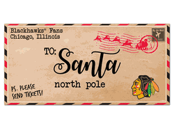 Chicago Blackhawks To Santa 6x12 Sign
