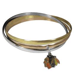 Chicago Blackhawks Tri-color Bangle Bracelet