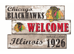 Chicago Blackhawks Welcome 3 Plank