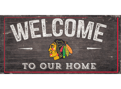Chicago Blackhawks Welcome Distressed 6x12