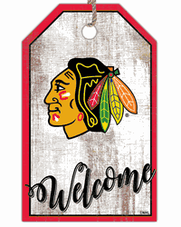 Chicago Blackhawks Welcome Team Tag 11x19 Sign