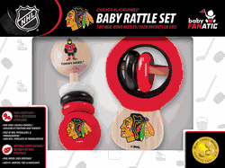 Chicago Blackhawks Wood Rattle Set
