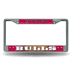 Chicago Bulls  12" x 6" Chrome Frame With Decal Inserts