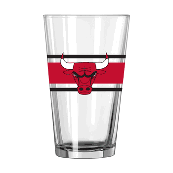 Chicago Bulls 16oz Stripe Pint Glass